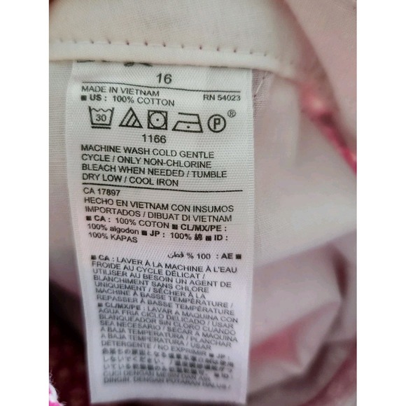 Old Navy Women's Chino Shorts Fuchsia with Flower‎ Print  Pockets Cotton Size 16 - Picture 10 of 10
